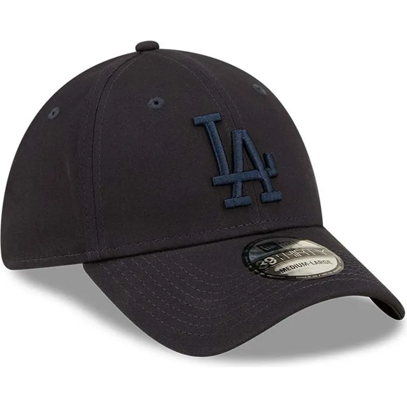 buet-marinebla-justerbar-kasket-med-marineblat-logo-39thirty-league-essential-fra-los-angeles-dodgers-mlb-fra-new-era