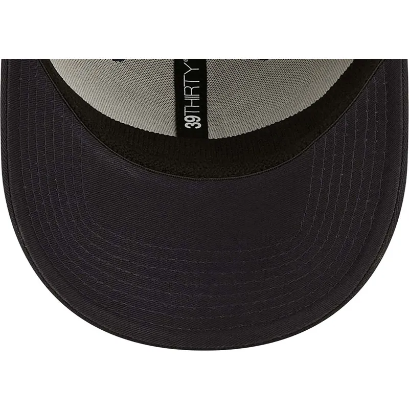 buet-marinebla-justerbar-kasket-med-marineblat-logo-39thirty-league-essential-fra-los-angeles-dodgers-mlb-fra-new-era