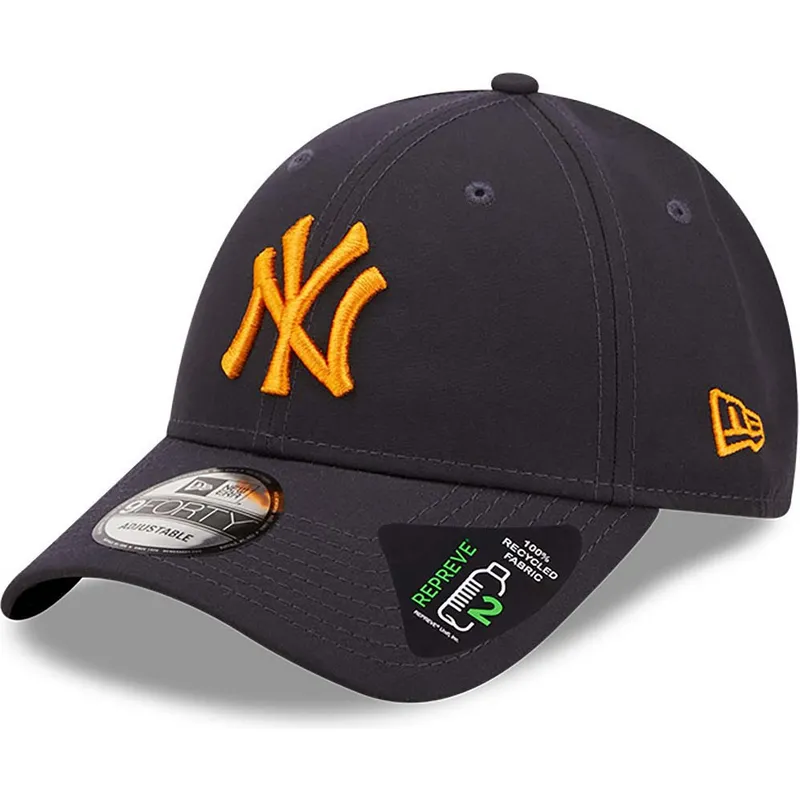 kasketter-buet-marinebla-justerbar-rem-9forty-repreve-fra-new-york-yankees-mlb-af-new-era