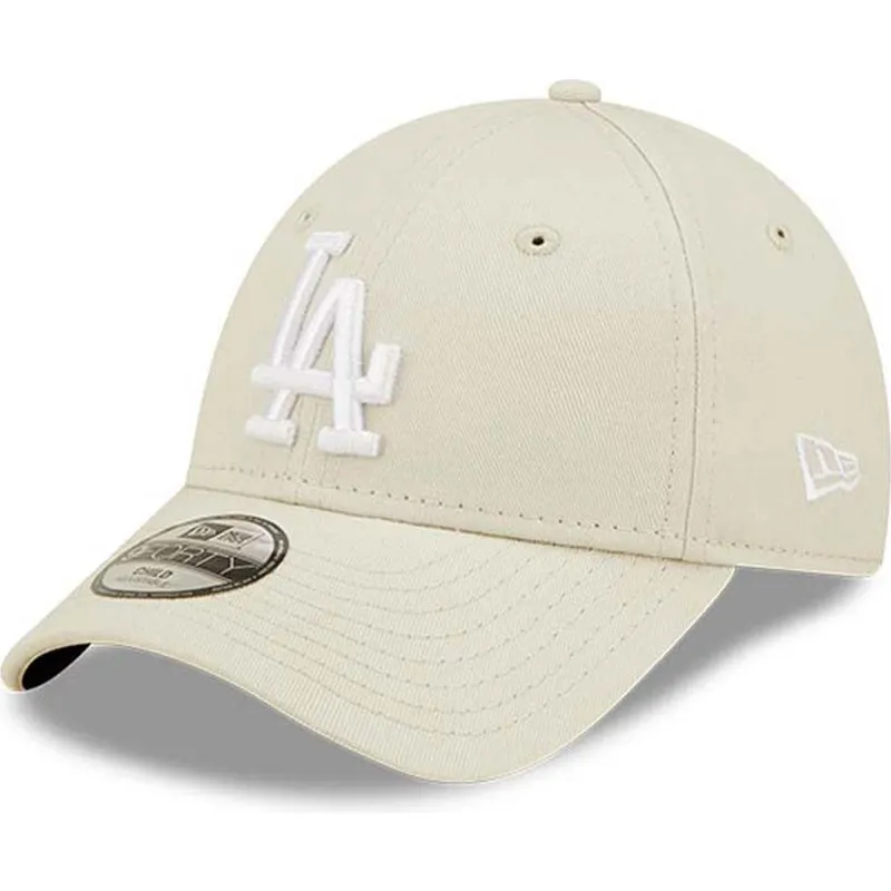 kasketter-buet-beige-justerbar-rem-til-barn-9forty-league-essential-fra-los-angeles-dodgers-mlb-af-new-era