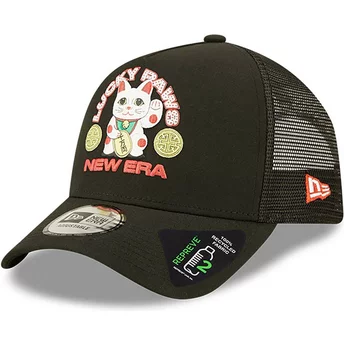 New Era A Frame Repreve Lucky Paws Black Snapback Trucker Hat