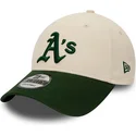 justerbar-9forty-oakland-athletics-mlb-beige-og-gron-buet-kasket-fra-new-era