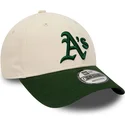 justerbar-9forty-oakland-athletics-mlb-beige-og-gron-buet-kasket-fra-new-era