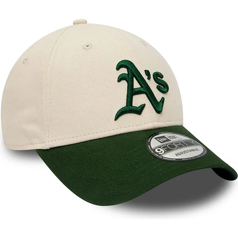 kasketter-buet-beige-justerbar-rem-9forty-fra-oakland-athletics-mlb-af-new-era kasketter-buet-beige-justerbar-rem-9forty-fra-oakland-athletics-mlb-af-new-era