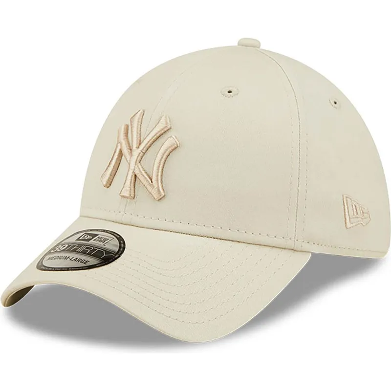 buet-beige-fitted-kasket-med-beige-logo-39thirty-league-essential-fra-new-york-yankees-mlb-fra-new-era