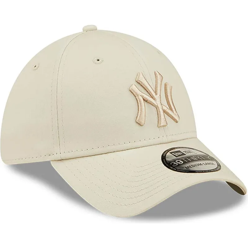 buet-beige-fitted-kasket-med-beige-logo-39thirty-league-essential-fra-new-york-yankees-mlb-fra-new-era