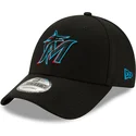 sort-justerbar-kurvet-kasket-9forty-the-league-fra-miami-marlins-mlb-fra-new-era