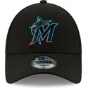 sort-justerbar-kurvet-kasket-9forty-the-league-fra-miami-marlins-mlb-fra-new-era
