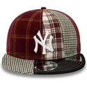 kasketter-flad-rod-justerbar-rem-9fifty-patch-panel-fra-new-york-yankees-mlb-af-new-era