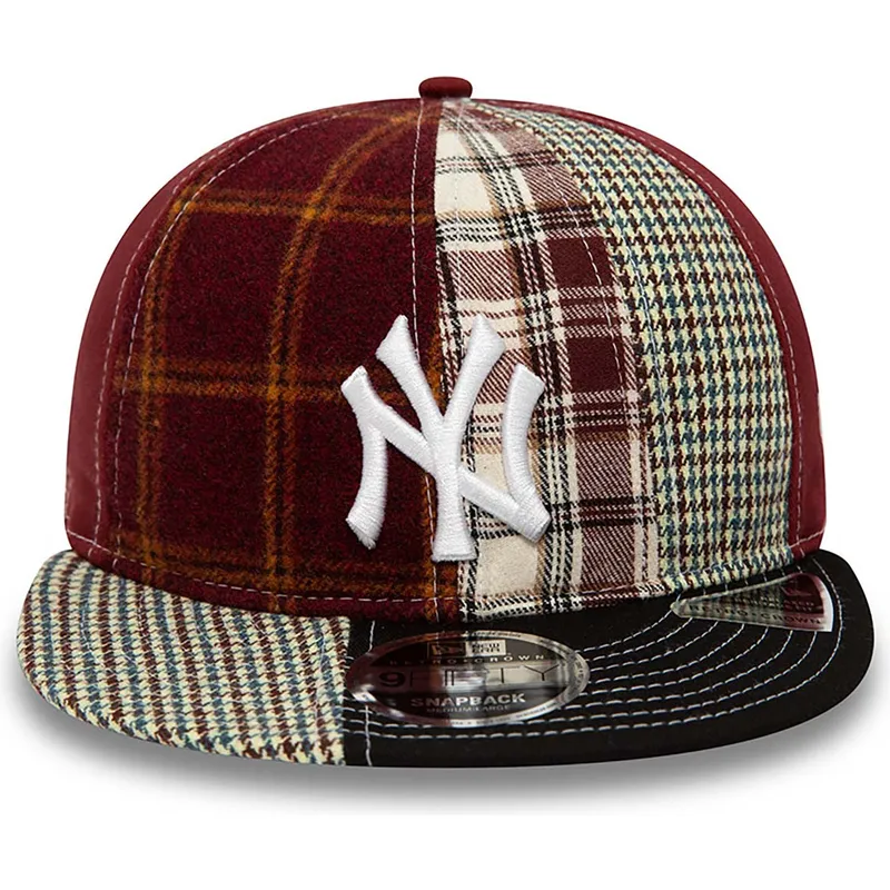 kasketter-flad-rod-justerbar-rem-9fifty-patch-panel-fra-new-york-yankees-mlb-af-new-era