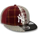 kasketter-flad-rod-justerbar-rem-9fifty-patch-panel-fra-new-york-yankees-mlb-af-new-era
