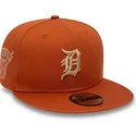 brun-flat-snapback-9fifty-kasket-med-sidepatch-fra-detroit-tigers-mlb-af-new-era