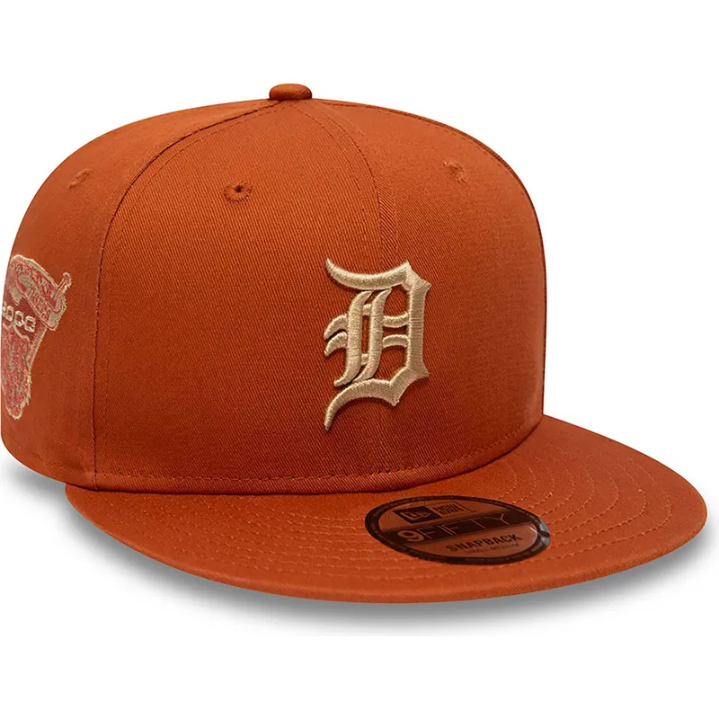 kasketter-flad-brun-snapback-9fifty-side-patch-fra-detroit-tigers-mlb-af-new-era kasketter-flad-brun-snapback-9fifty-side-patch-fra-detroit-tigers-mlb-af-new-era