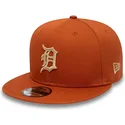 brun-flat-snapback-9fifty-kasket-med-sidepatch-fra-detroit-tigers-mlb-af-new-era