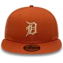 brun-flat-snapback-9fifty-kasket-med-sidepatch-fra-detroit-tigers-mlb-af-new-era