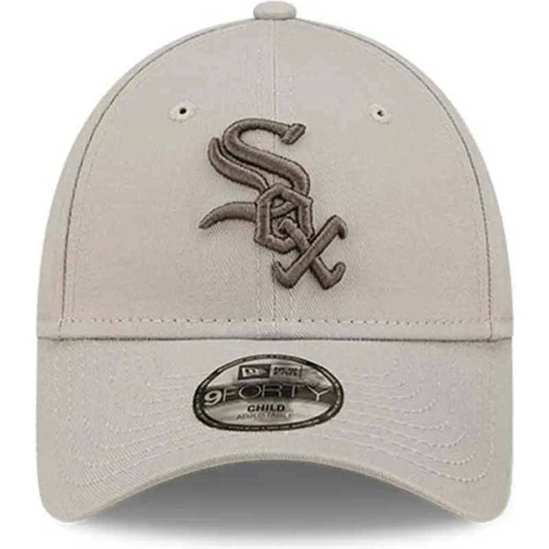 kasketter-buet-beige-justerbar-rem-til-barn-9forty-league-essential-fra-chicago-white-sox-mlb-af-new-era