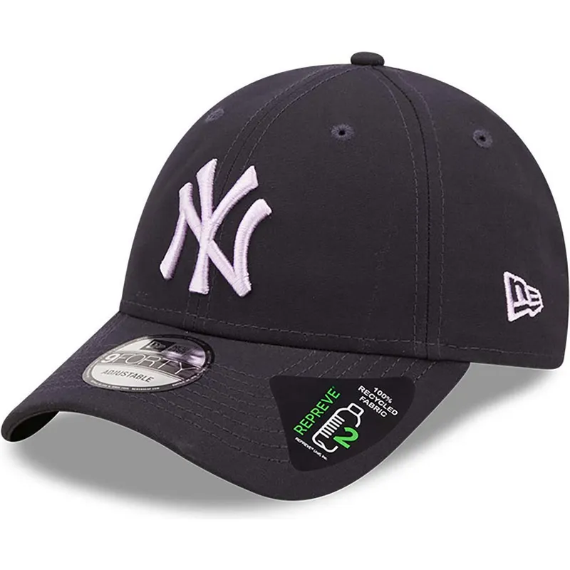 kasketter-buet-marinebla-justerbar-rem-9forty-repreve-fra-new-york-yankees-mlb-af-new-era