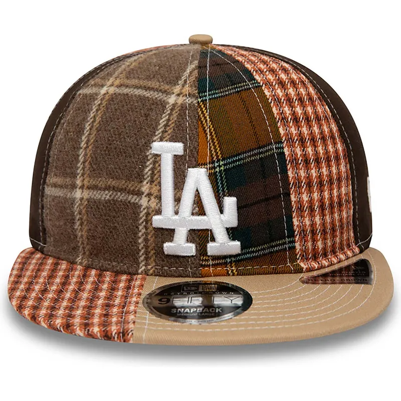 kasketter-flad-brun-justerbar-rem-9fifty-patch-panel-fra-los-angeles-dodgers-mlb-af-new-era kasketter-flad-brun-justerbar-rem-9fifty-patch-panel-fra-los-angeles-dodgers-mlb-af-new-era