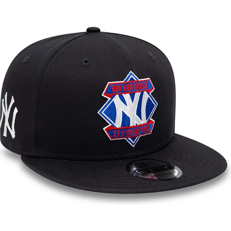 kasketter-flad-marinebla-snapback-9fifty-diamond-patch-fra-new-york-yankees-mlb-af-new-era