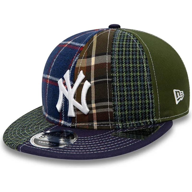 kasketter-flad-marinebla-justerbar-rem-9fifty-patch-panel-fra-new-york-yankees-mlb-af-new-era