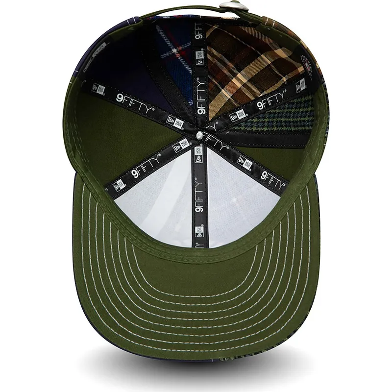 kasketter-flad-marinebla-justerbar-rem-9fifty-patch-panel-fra-new-york-yankees-mlb-af-new-era