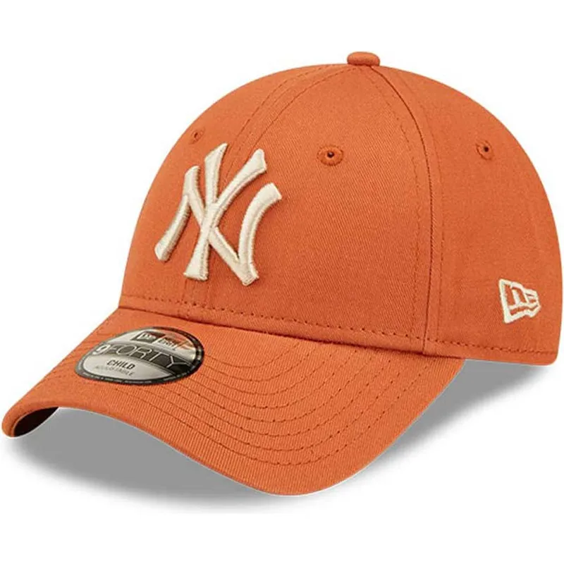 kasketter-buet-orange-justerbar-rem-til-barn-9forty-league-essential-fra-new-york-yankees-mlb-af-new-era