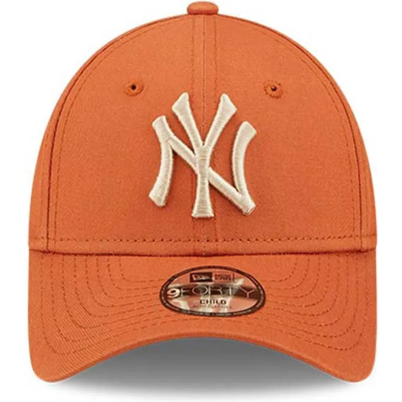 kasketter-buet-orange-justerbar-rem-til-barn-9forty-league-essential-fra-new-york-yankees-mlb-af-new-era