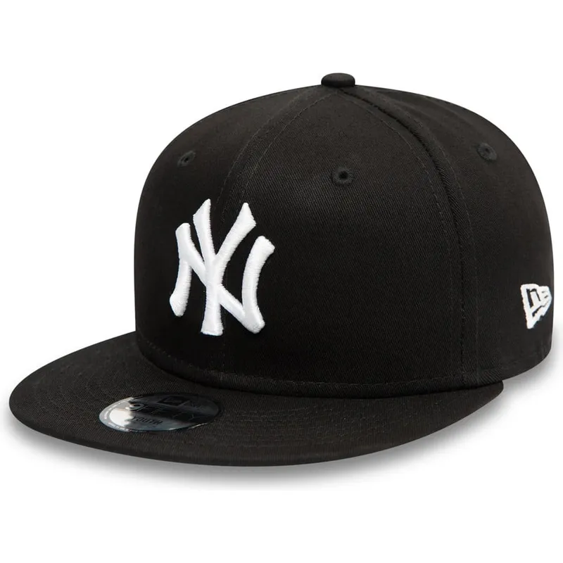 kasketter-flad-sort-snapback-til-barn-9fifty-essential-fra-new-york-yankees-mlb-af-new-era