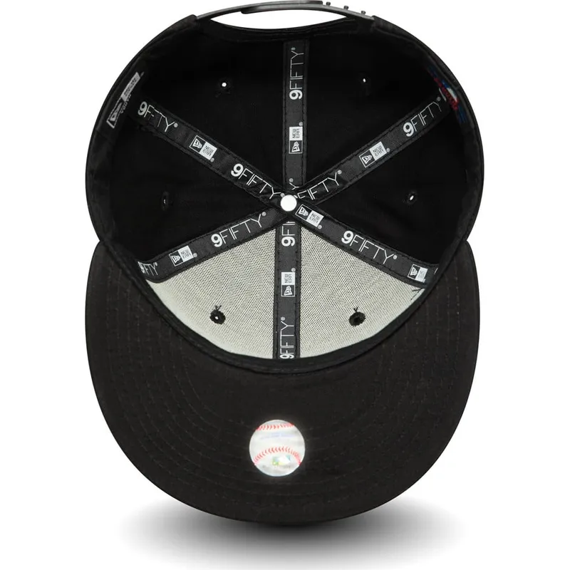 kasketter-flad-sort-snapback-til-barn-9fifty-essential-fra-new-york-yankees-mlb-af-new-era