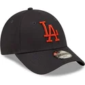 kasketter-buet-marinebla-justerbar-rem-til-barn-marron-9forty-league-essential-fra-los-angeles-dodgers-mlb-af-new-era