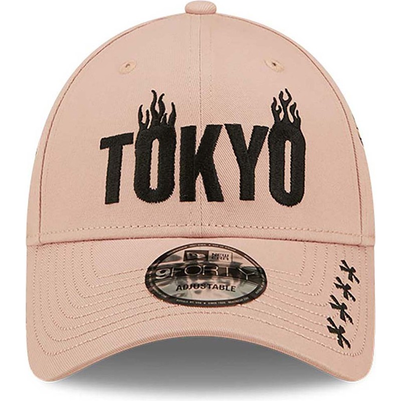 new-era-curved-brim-tokyo-9forty-graphic-pink-adjustable-cap