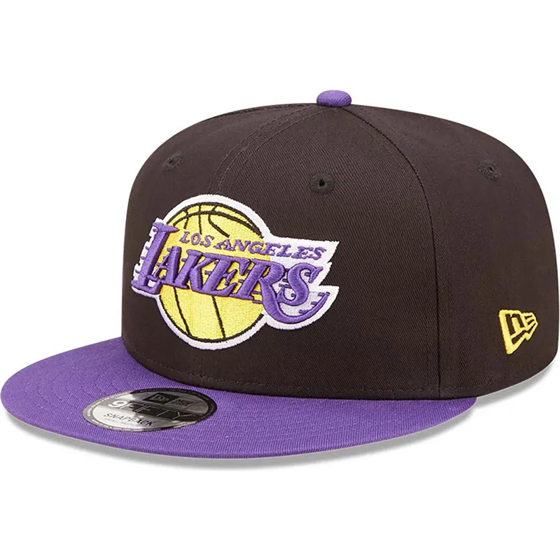 kasketter-flad-sort-snapback-9fifty-team-patch-fra-los-angeles-lakers-nba-af-new-era