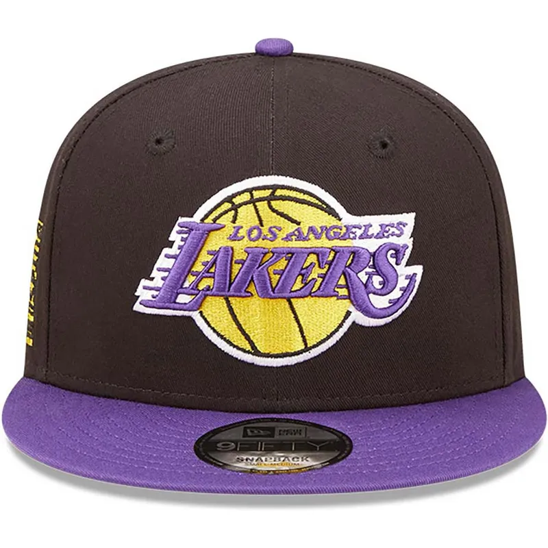 kasketter-flad-sort-snapback-9fifty-team-patch-fra-los-angeles-lakers-nba-af-new-era