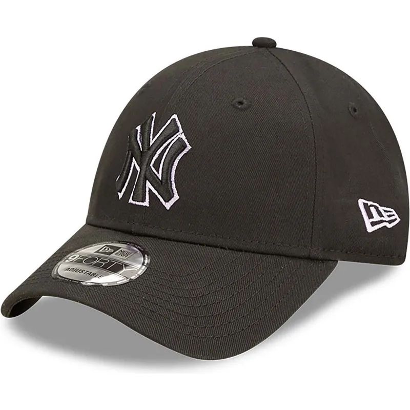 kasketter-buet-sort-justerbar-rem-9forty-team-outline-fra-new-york-yankees-mlb-af-new-era
