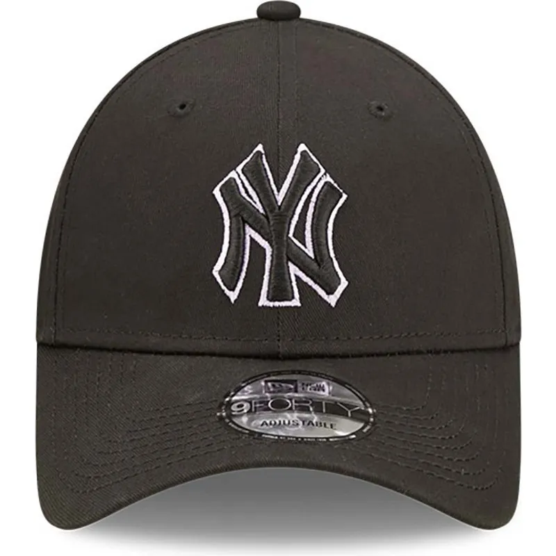 kasketter-buet-sort-justerbar-rem-9forty-team-outline-fra-new-york-yankees-mlb-af-new-era
