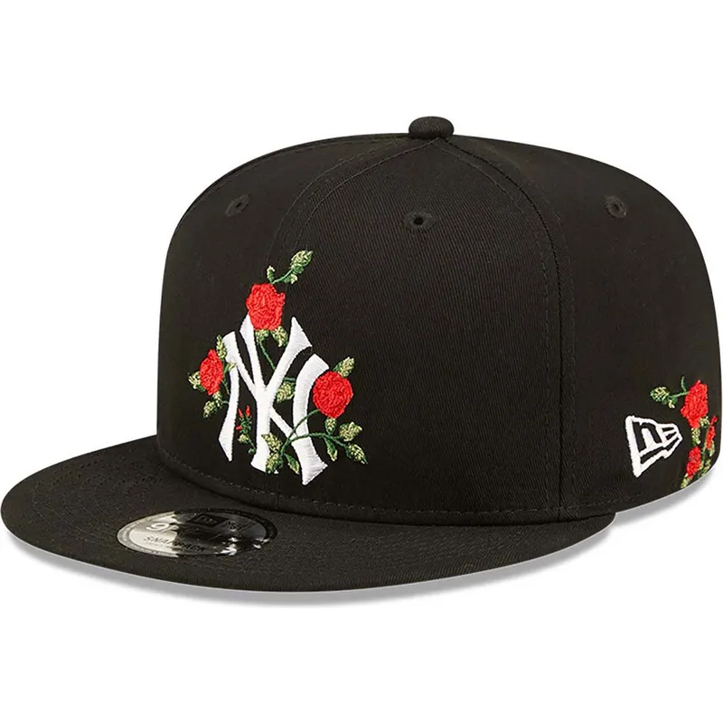 kasketter-flad-sort-snapback-9fifty-flower-fra-new-york-yankees-mlb-af-new-era
