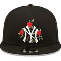 kasketter-flad-sort-snapback-9fifty-flower-fra-new-york-yankees-mlb-af-new-era