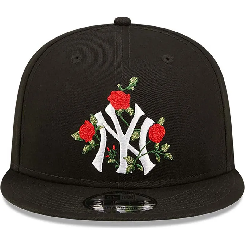 kasketter-flad-sort-snapback-9fifty-flower-fra-new-york-yankees-mlb-af-new-era