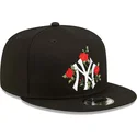 kasketter-flad-sort-snapback-9fifty-flower-fra-new-york-yankees-mlb-af-new-era