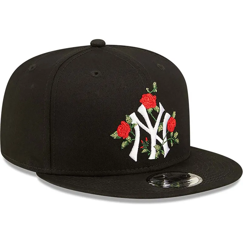 kasketter-flad-sort-snapback-9fifty-flower-fra-new-york-yankees-mlb-af-new-era