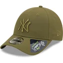 new-era-new-york-yankees-mlb-9forty-repreve-gron-snapback-kasket-med-buet-skygge-og-gront-logo