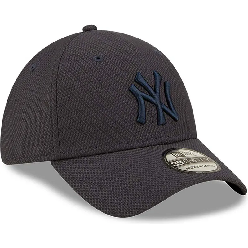 kasketter-buet-marinebla-tilpasset-39thirty-diamond-era-fra-new-york-yankees-mlb-af-new-era
