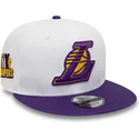kasketter-flad-hvid-snapback-9fifty-crown-patches-champions-fra-los-angeles-lakers-nba-af-new-era