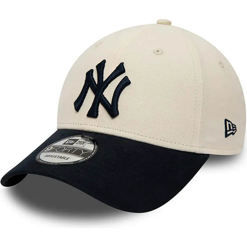 kasketter-buet-beige-justerbar-rem-9forty-fra-new-york-yankees-mlb-af-new-era kasketter-buet-beige-justerbar-rem-9forty-fra-new-york-yankees-mlb-af-new-era