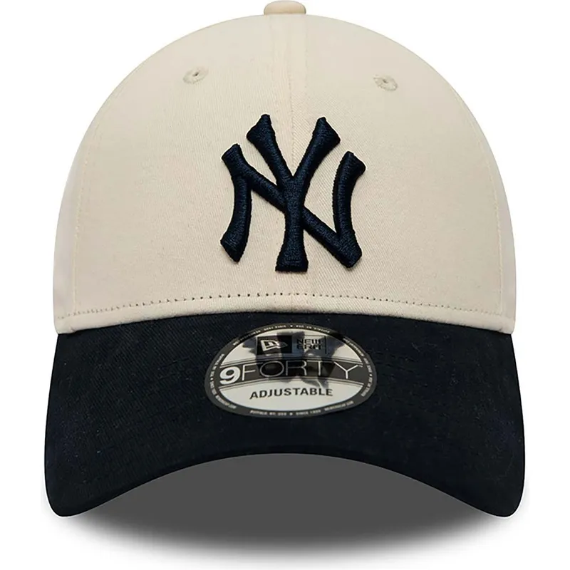 kasketter-buet-beige-justerbar-rem-9forty-fra-new-york-yankees-mlb-af-new-era kasketter-buet-beige-justerbar-rem-9forty-fra-new-york-yankees-mlb-af-new-era