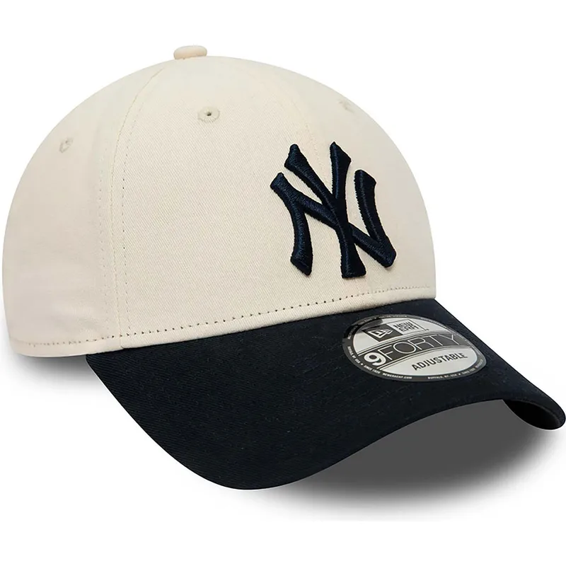 kasketter-buet-beige-justerbar-rem-9forty-fra-new-york-yankees-mlb-af-new-era kasketter-buet-beige-justerbar-rem-9forty-fra-new-york-yankees-mlb-af-new-era