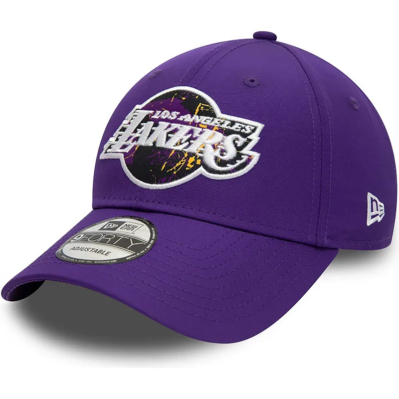 kasketter-buet-violet-justerbar-rem-9forty-print-infill-fra-los-angeles-lakers-nba-af-new-era
