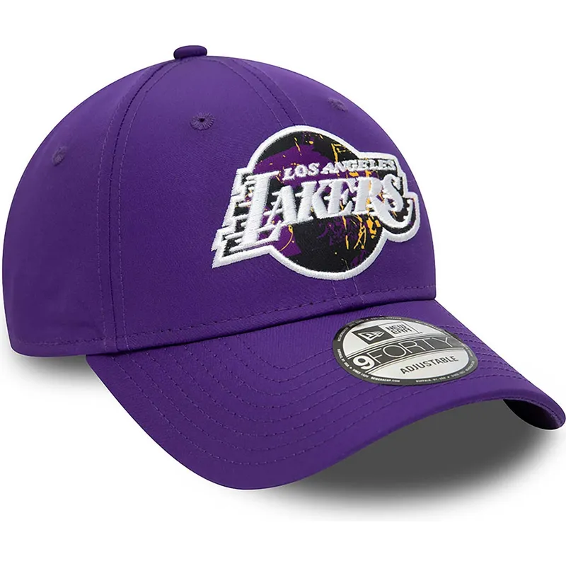 kasketter-buet-violet-justerbar-rem-9forty-print-infill-fra-los-angeles-lakers-nba-af-new-era