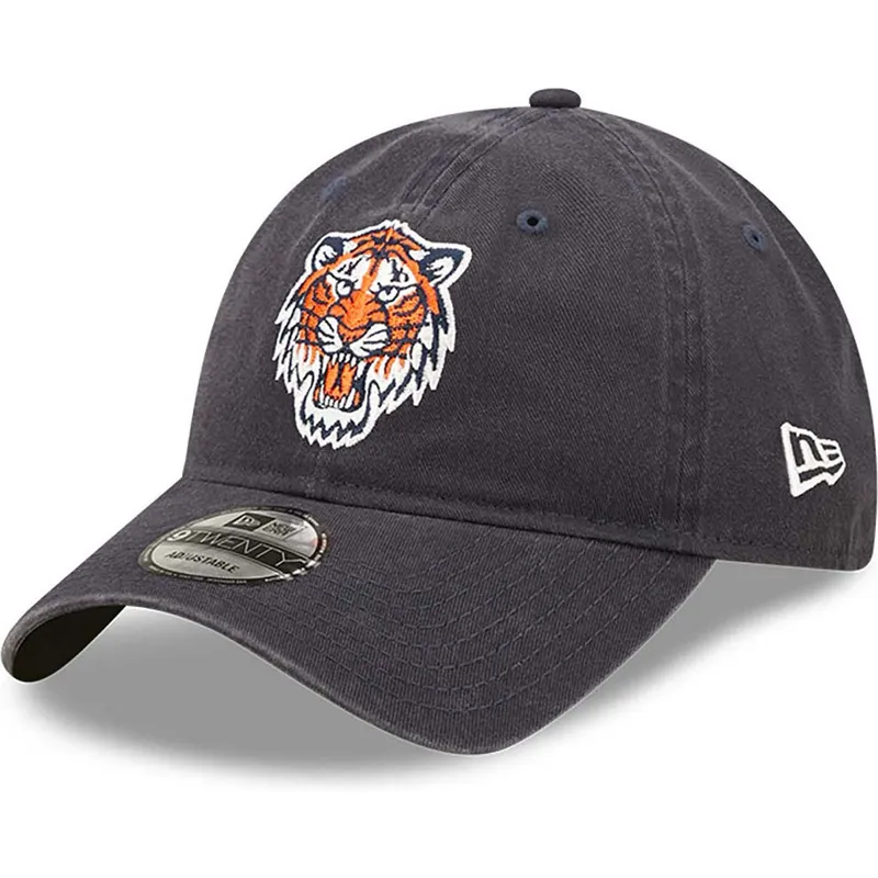 kasketter-buet-marinebla-justerbar-rem-9twenty-team-patch-fra-detroit-tigers-mlb-af-new-era