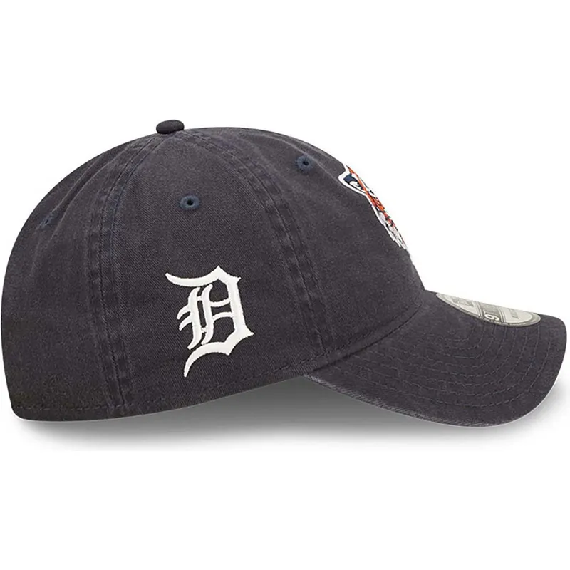 kasketter-buet-marinebla-justerbar-rem-9twenty-team-patch-fra-detroit-tigers-mlb-af-new-era